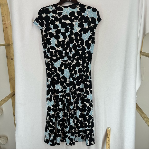 G.H Bass & Co Short Sleeve V Neck Floral Midi Dress Womens 8 Blue - Picture 8 of 10